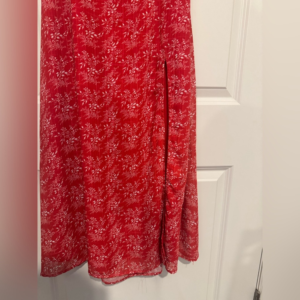 Lulus Back to Backless Red Print Lace-Up Backless Dress - Picture 7 of 7